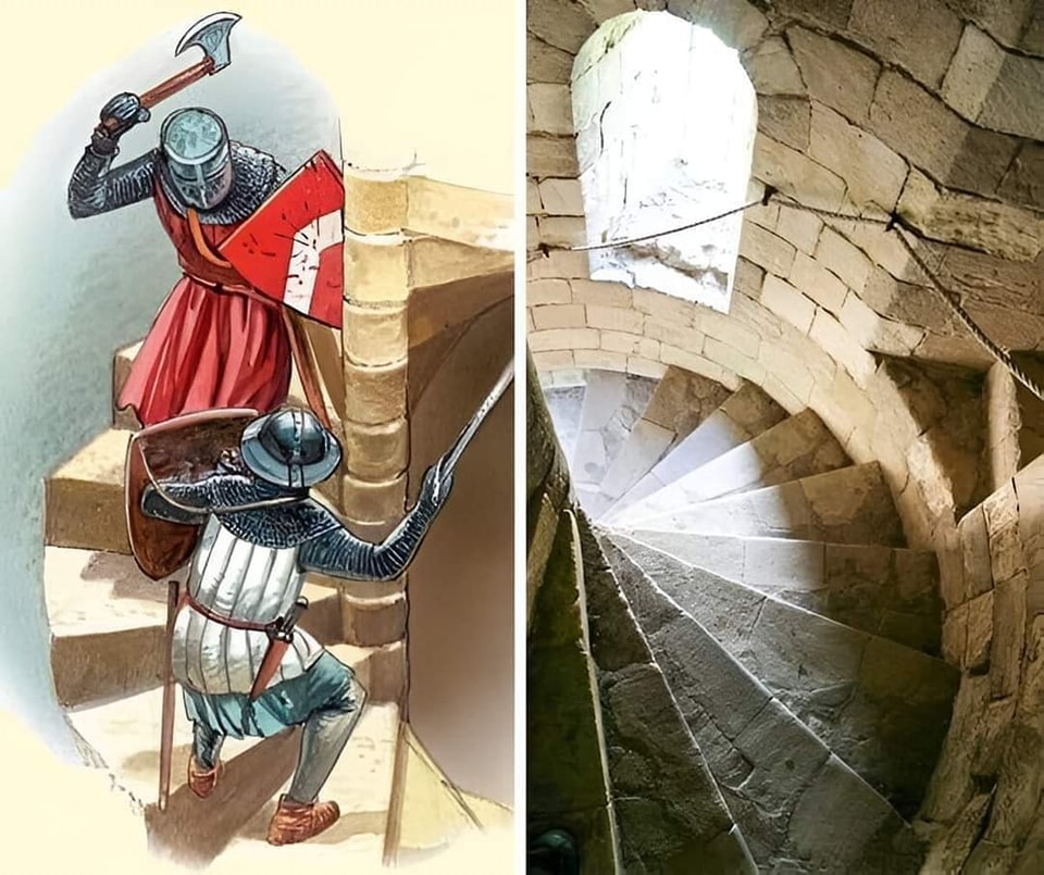 O Segredo Mortal das Escadas em Espiral dos Castelos Medievais